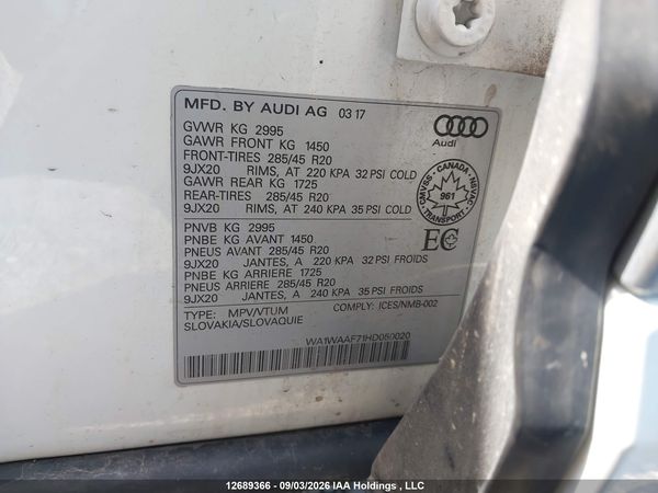 2017 AUDI Q7 S Line quattro Technik