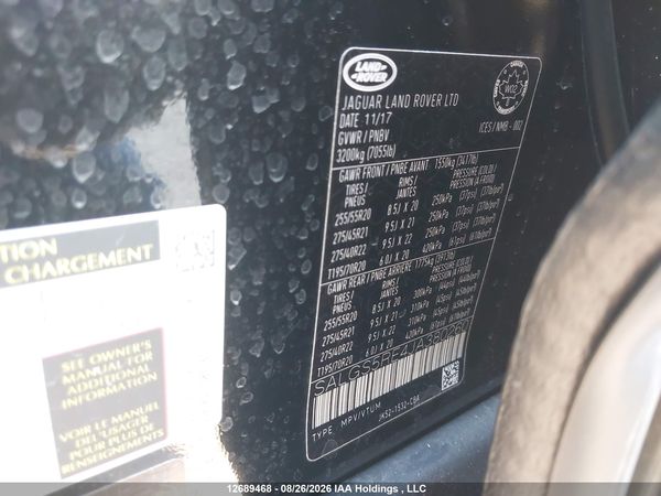 2018 LAND ROVER RANGE ROVER SUPERCHARGED