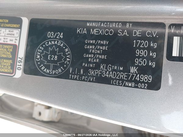 2024 KIA FORTE EX/EX+/EX PREMIUM