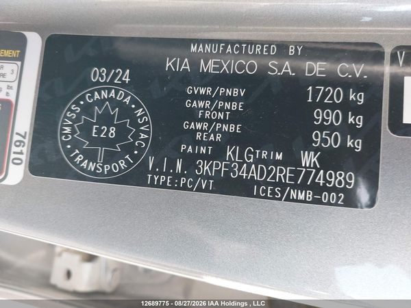 2024 KIA FORTE EX/EX+/EX PREMIUM