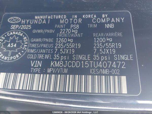 2026 HYUNDAI TUCSON SEL CONVENIENCE — I20