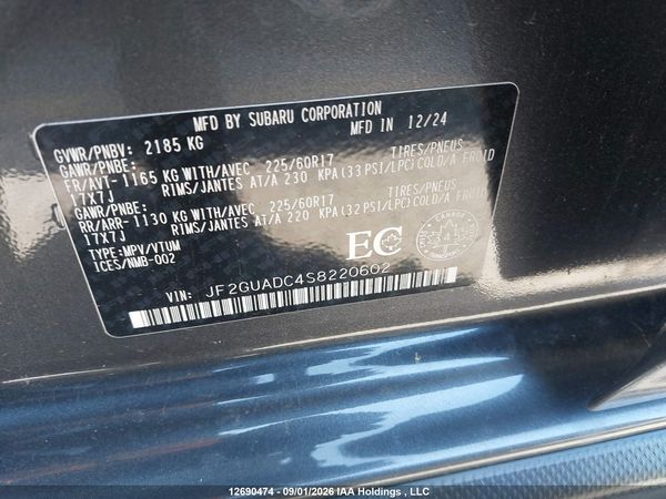 2025 SUBARU CROSSTREK TOURING — I9