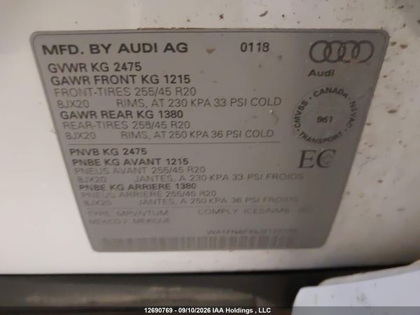 2018 AUDI Q5 TECHNIK S-LINE — I9