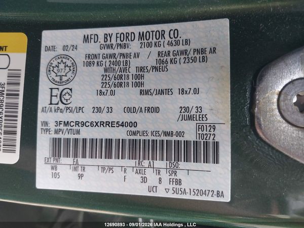 2024 FORD BRONCO SPORT OUTER BANKS — I9
