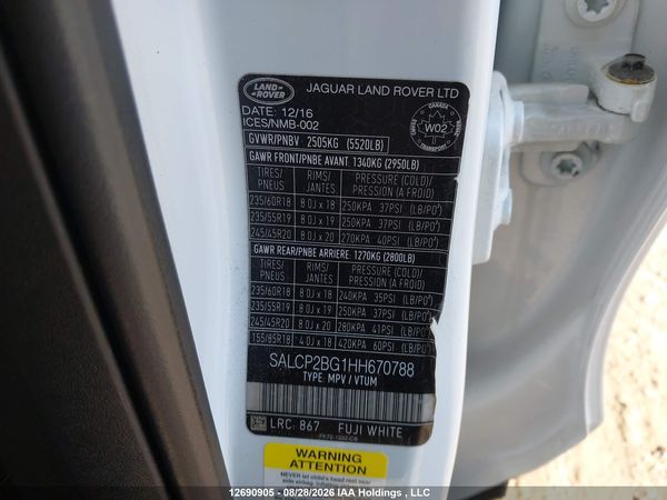 2017 LAND ROVER DISCOVERY SPORT SE