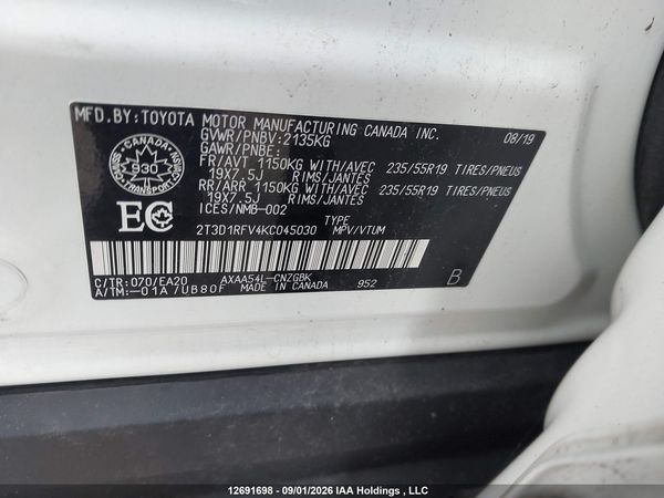 2019 TOYOTA RAV4 LIMITED