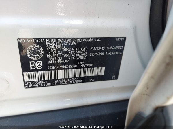 2019 TOYOTA RAV4 LIMITED