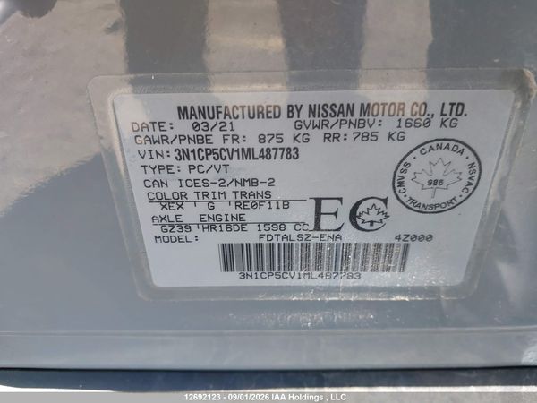 2021 NISSAN KICKS SV
