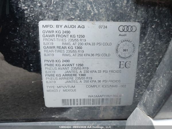 2024 AUDI Q5 45 KOMFORT — I9