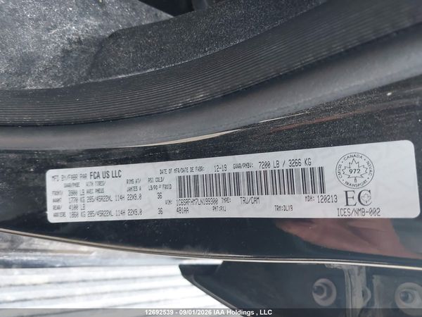 2020 RAM 1500 LIMITED — I17