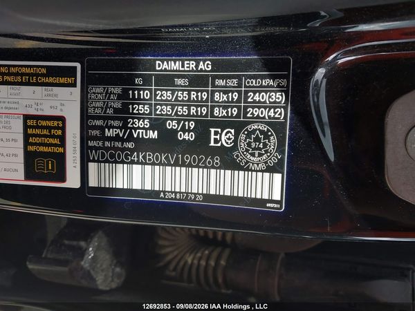 2019 MERCEDES-BENZ GLC 300 4MATIC — I9