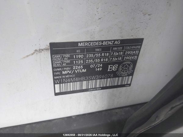 2025 MERCEDES-BENZ GLB 250 4MATIC — I9