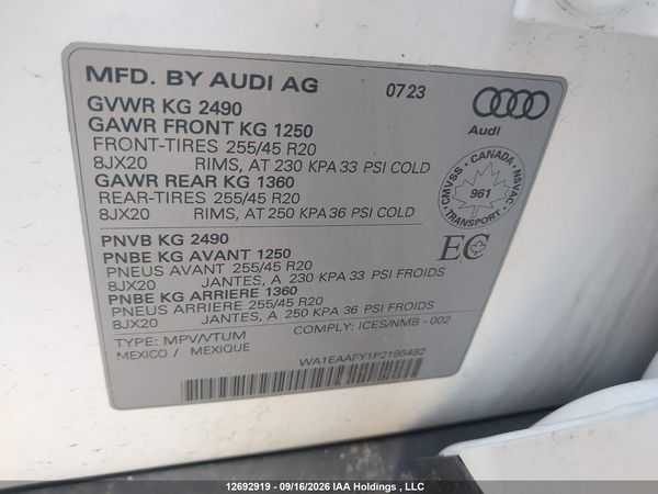 2023 AUDI Q5 PREMIUM PLUS 45 — I9