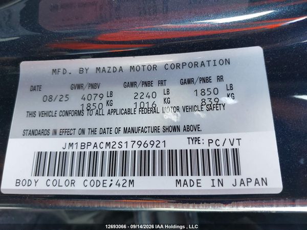 2025 MAZDA MAZDA3 GS — I18