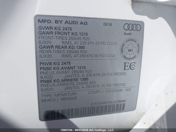 2018 AUDI Q5 2.0T PROGRESSIV — I9
