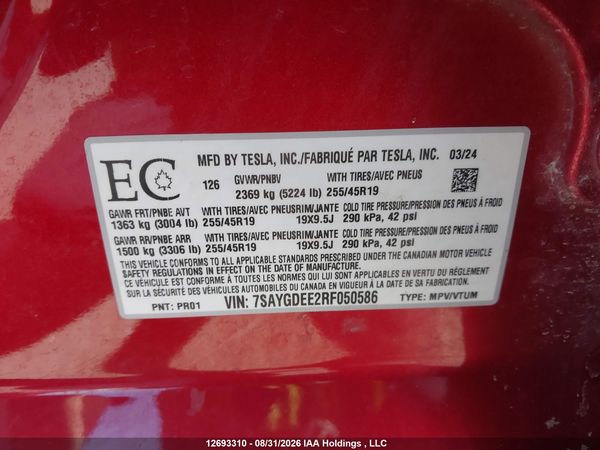 2024 TESLA MODEL Y