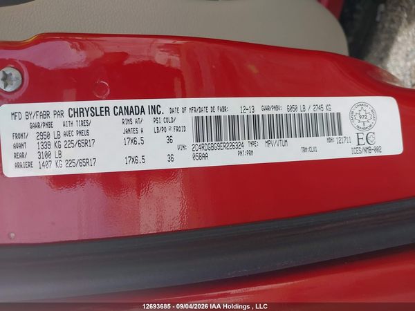 2014 DODGE GRAND CARAVAN SE — I9