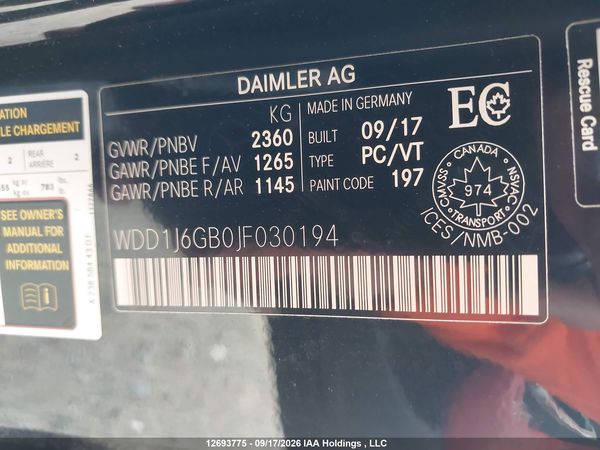 2018 MERCEDES-BENZ E 400 4MATIC — I9