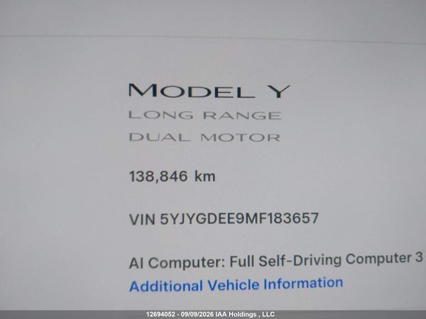 2021 TESLA MODEL Y LONG RANGE