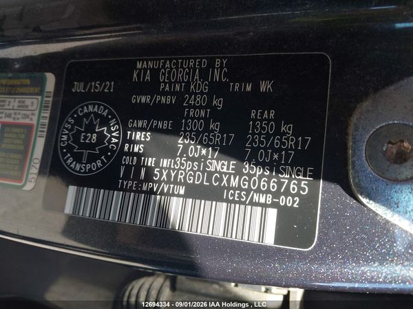 2021 KIA SORENTO LX — I16