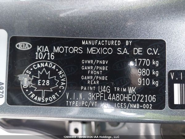 2017 KIA FORTE EX/EX LUXURY/EX+