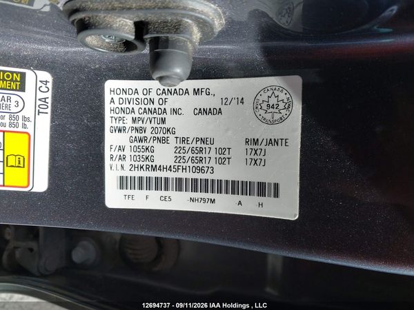 2015 HONDA CR-V SE — I9