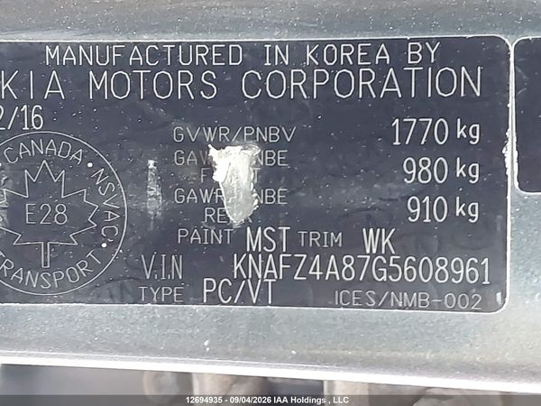 2016 KIA FORTE EX