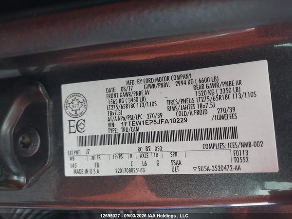 2018 FORD F-150 XLT