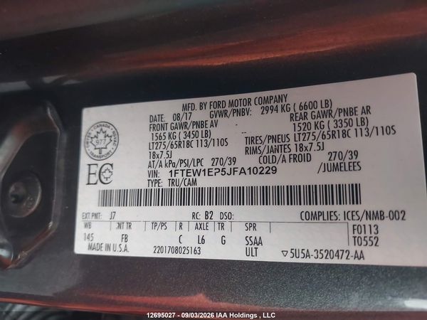 2018 FORD F-150 XLT