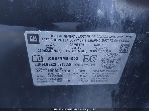 2017 CHEVROLET EQUINOX PREMIER — I18