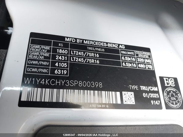 2025 MERCEDES-BENZ SPRINTER 2500 907 (VS30)