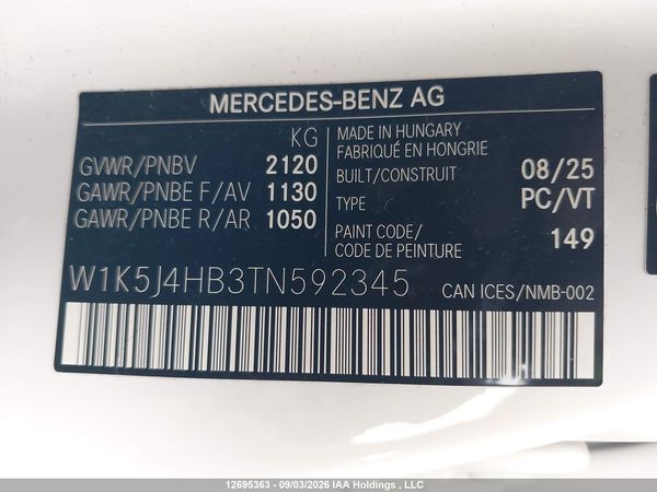 2026 MERCEDES-BENZ CLA 250 4MATIC — I9
