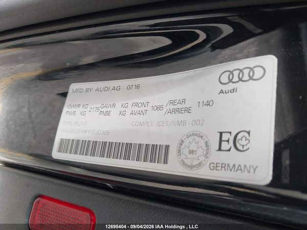 2017 AUDI A4 2.0T KOMFORT