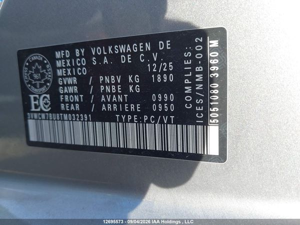 2026 VOLKSWAGEN JETTA TRENDLINE — I9