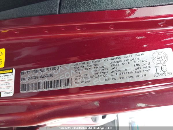 2021 JEEP WRANGLER UNLIMITED ALTITUDE — I9