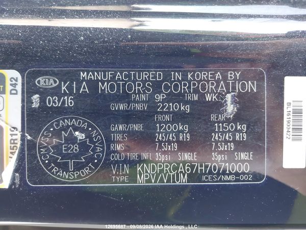 2017 KIA SPORTAGE SX TURBO