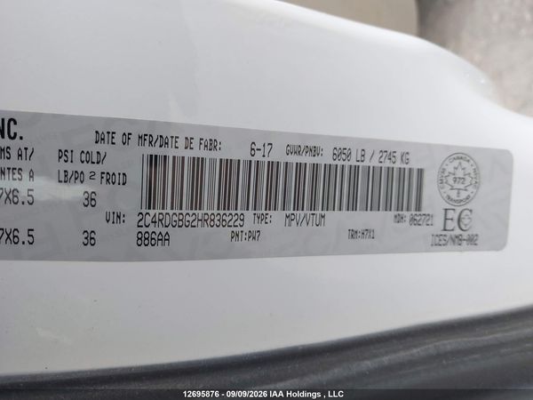 2017 DODGE GRAND CARAVAN CVP/SXT