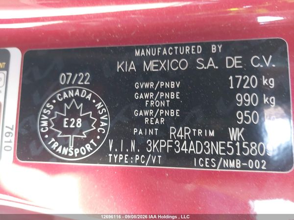 2022 KIA FORTE GT Line