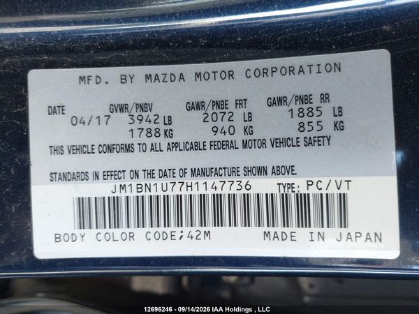 2017 MAZDA 3 Sport