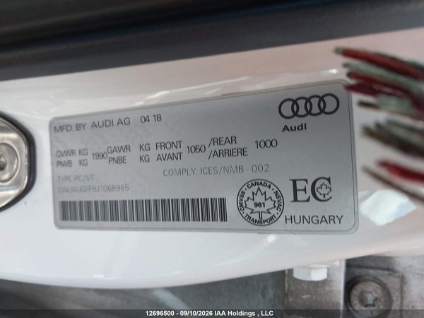 2018 AUDI A3 2.0T KOMFORT