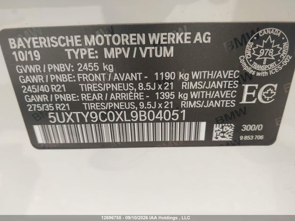 2020 BMW X3 M40I — I9
