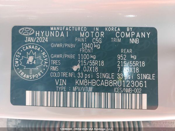 2024 HYUNDAI KONA 2.0L PREFERRED
