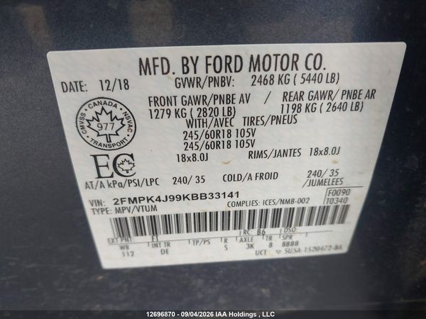 2019 FORD EDGE SEL