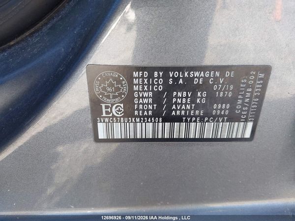 2019 VOLKSWAGEN JETTA S/SE/R-LINE — I9