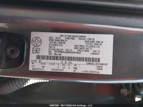 2024 FORD F-150 XLT — I19