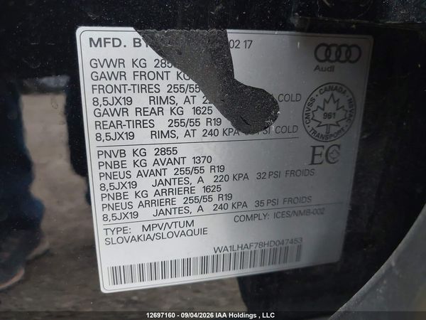 2017 AUDI Q7 PREMIUM PLUS