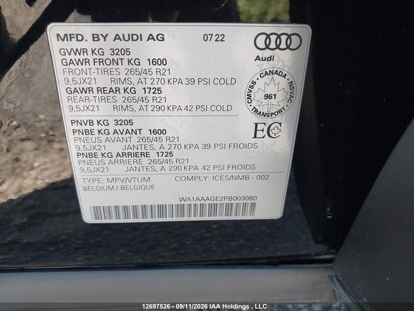 2023 AUDI E-TRON 55 PROGRESSIV — I9