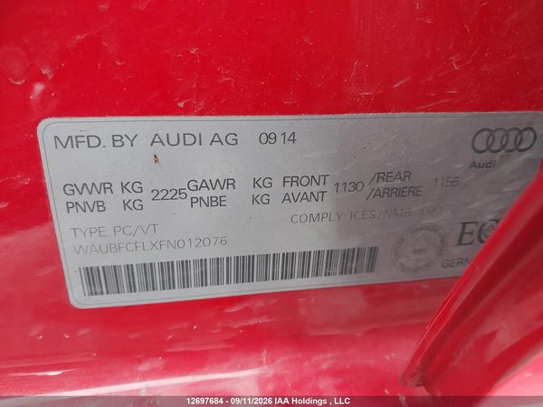 2015 AUDI A4 2.0T KOMFORT PLUS — I9