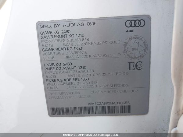 2017 AUDI Q5 2.0T KOMFORT — I19