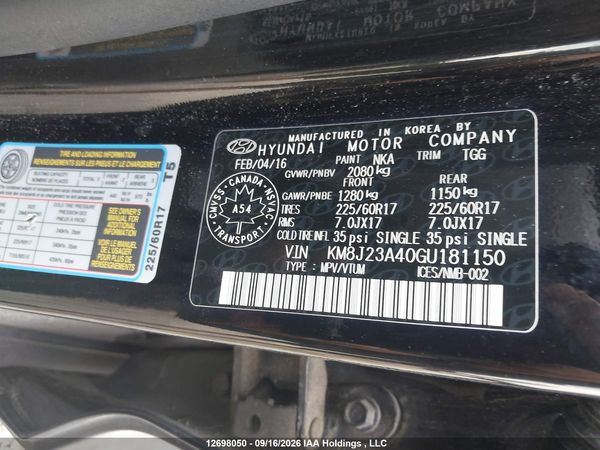2016 HYUNDAI TUCSON SE — I9